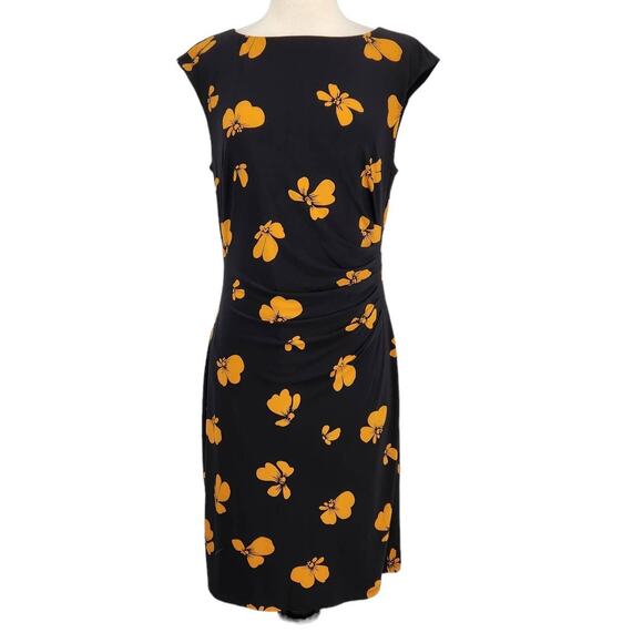 Catherine Malandrino Floral Ruched Jersey Dress - Picture 1 of 5